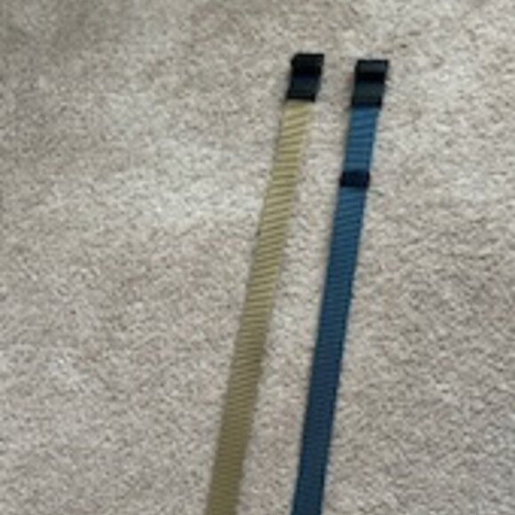 Men's Ribbed Belts (Set of 2) Brand: Jukmo (Blue & Tan) 45" x 1.25" - Picture 4 of 4